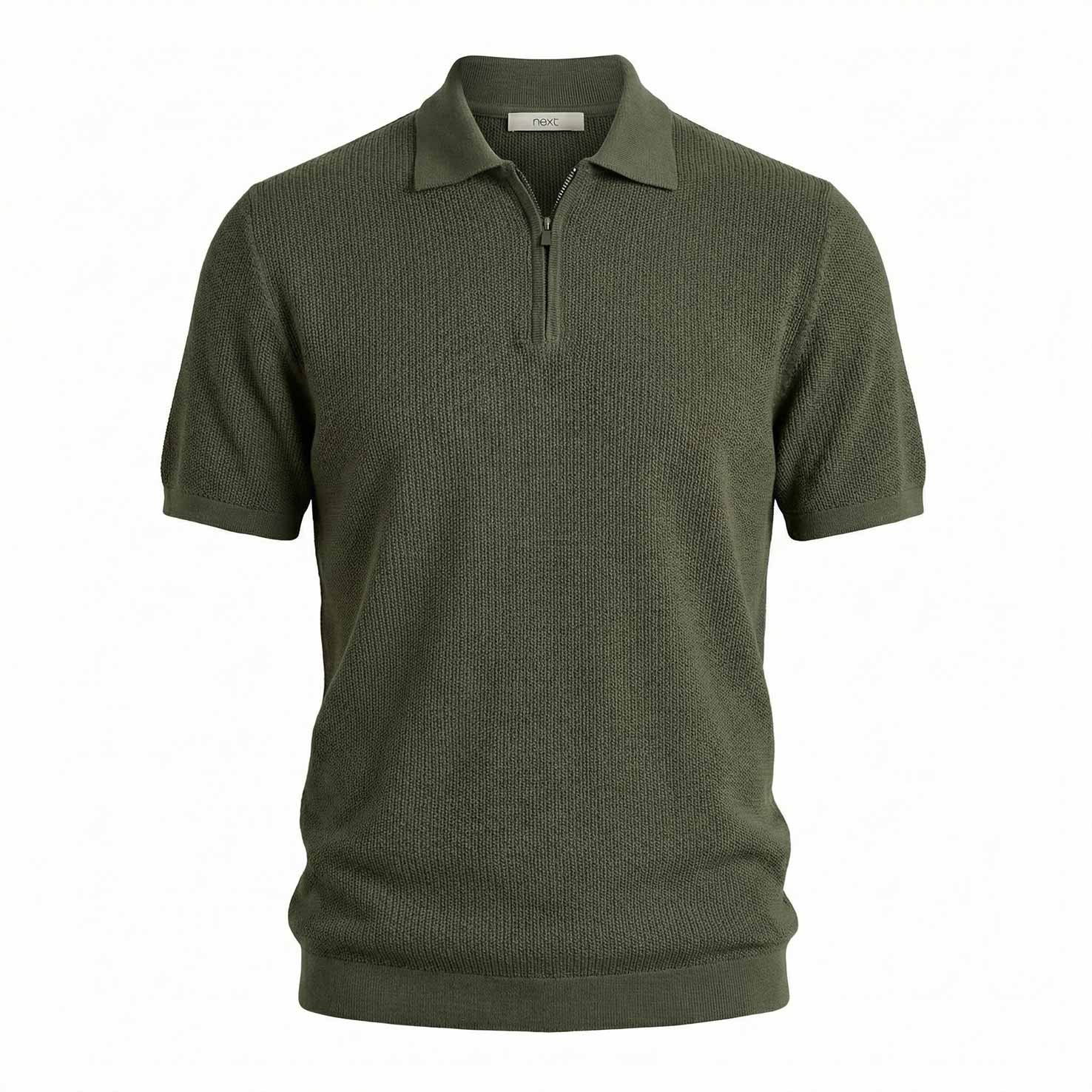 9152-green یشرت یقه دار بافت - تصویر 1