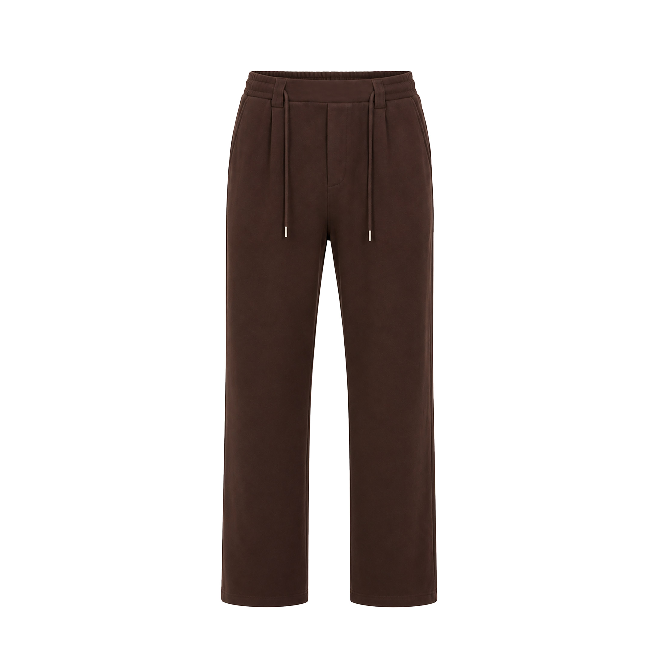6602021-Brown شلوار کمرکشی بنددار - Image 1
