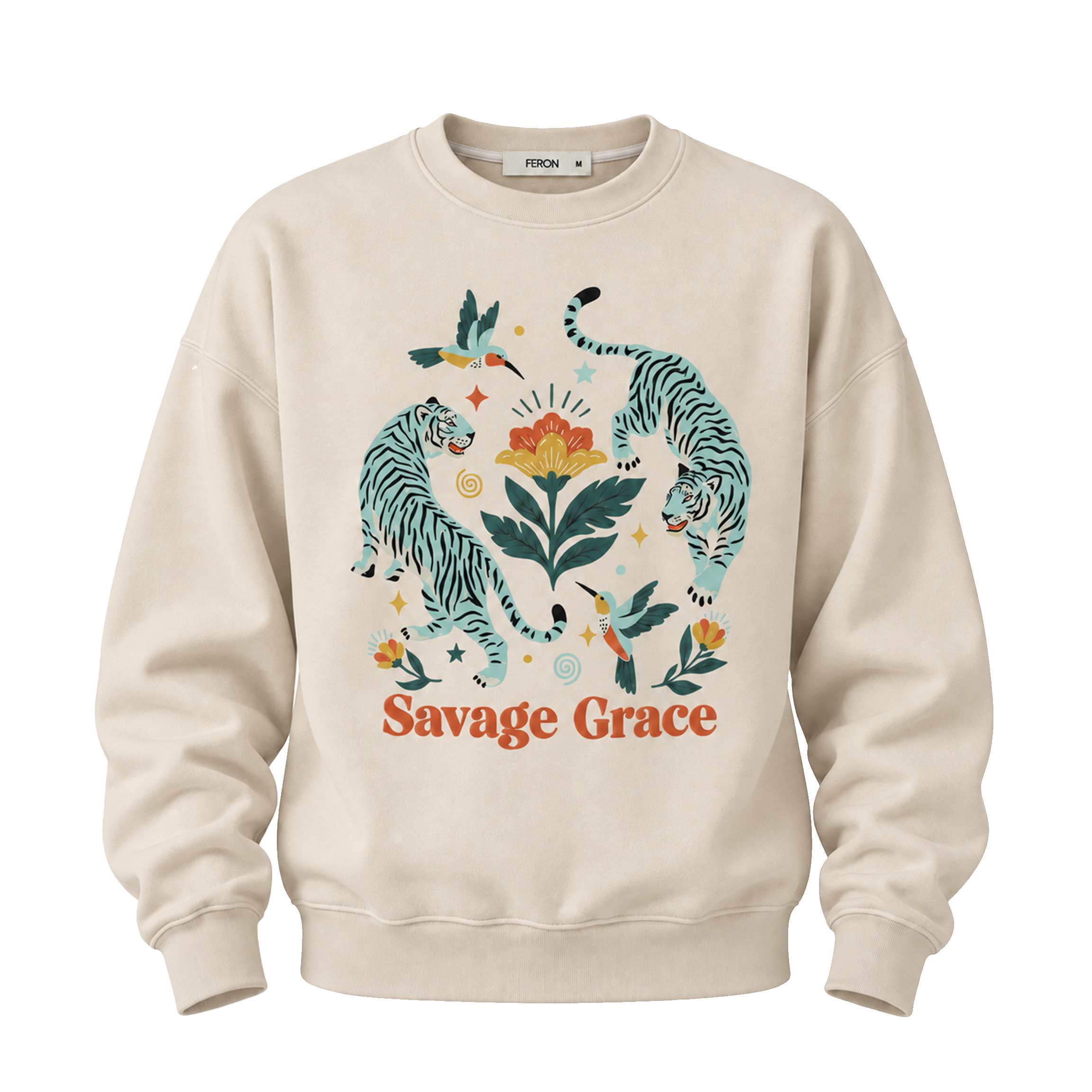 7505001-krem دورس زنانه طرح Savage - Image 1